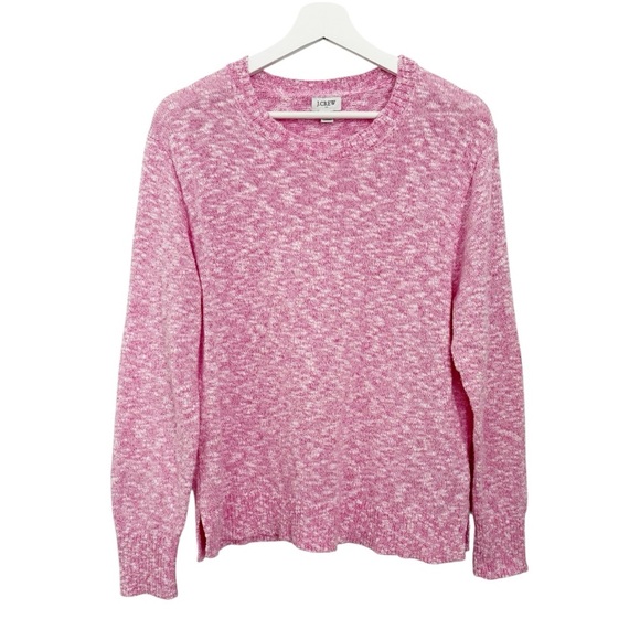 J. Crew Factory Pink White Heathered Crew Neck  Sweater size Medium - Picture 2 of 10